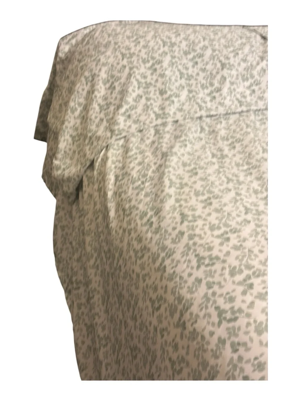 3 Pc Reaction Kenneth Cole Flat Sheet & 2 Pillowcase Set King Sage Green Leaves